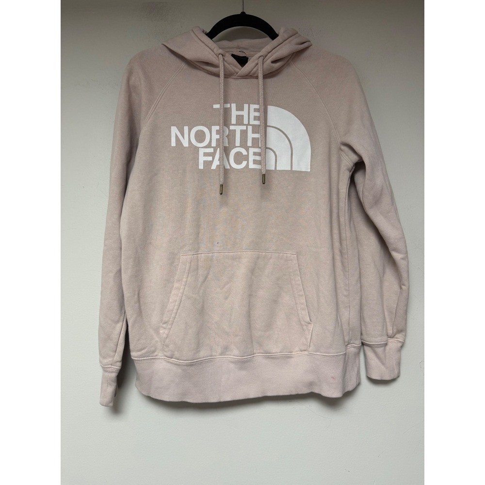 The North Face Women S Pullover Hoodie Light Pink Logo Front Pocket